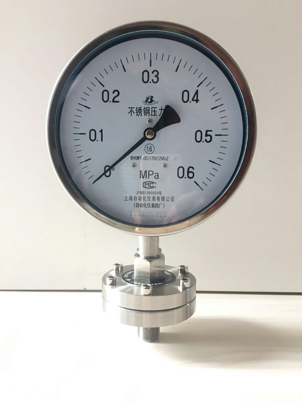 YPF-100A膜片壓力表0-1Mpa