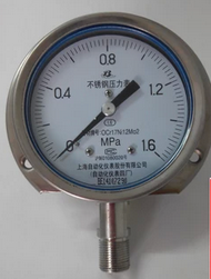 Y-100BF不銹鋼徑向帶前邊壓力表